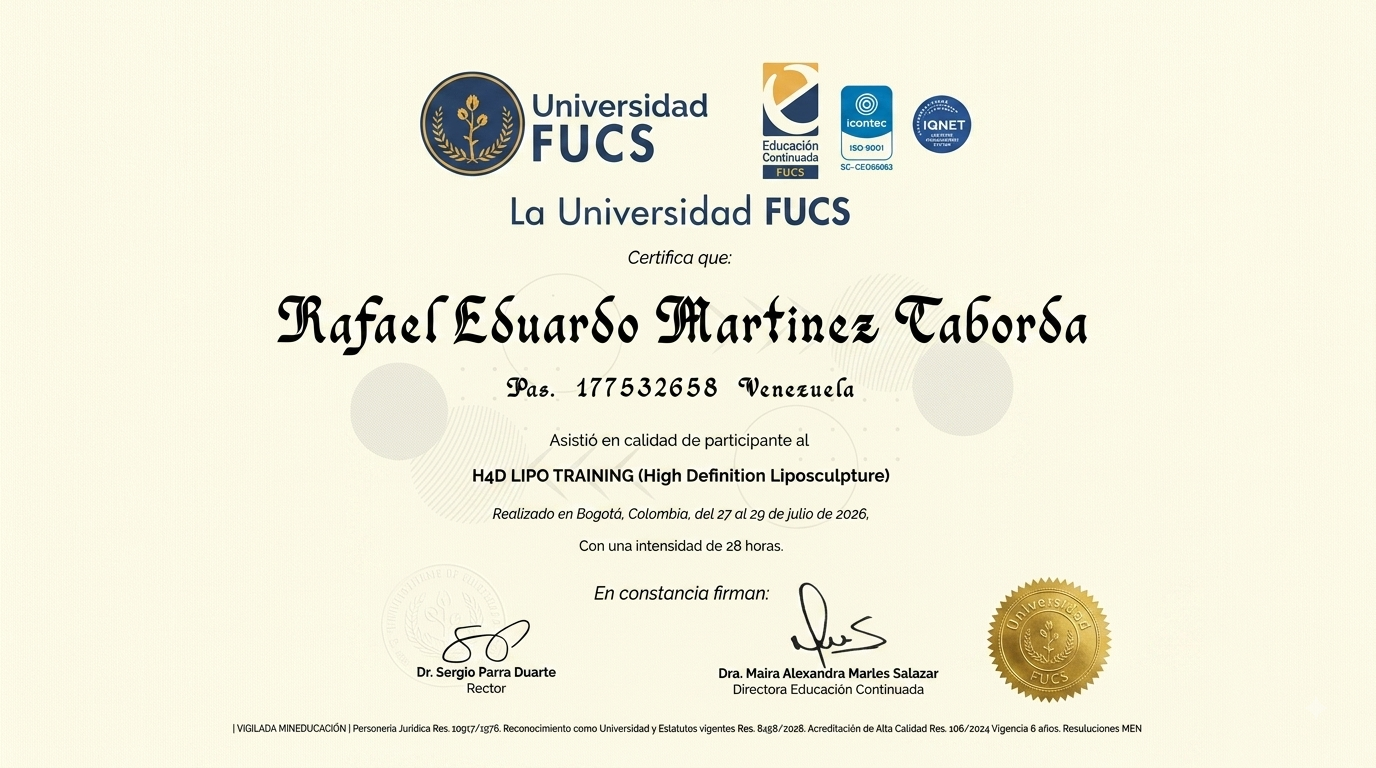 Certificado H4D Lipo Training — Universidad FUCS